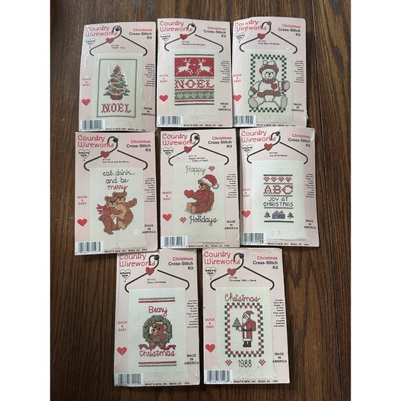 Lot of‎ 8 NWT VTG Miniature Cross Stitch Kits - Christmas Variety - Picture 1 of 2